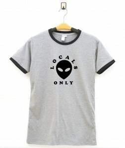 T-SHIRT RINGER GREY LOCALS ONLY